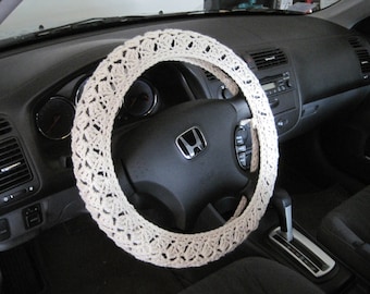 Funda de volante de ganchillo, funda de volante, accesorios para coche, funda de volante - aran - CSWC 01E