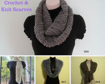 Women scarf, crochet scarf, Long Scarf, Knitted Cowl, Fashion Neck warmer - 3 styles left