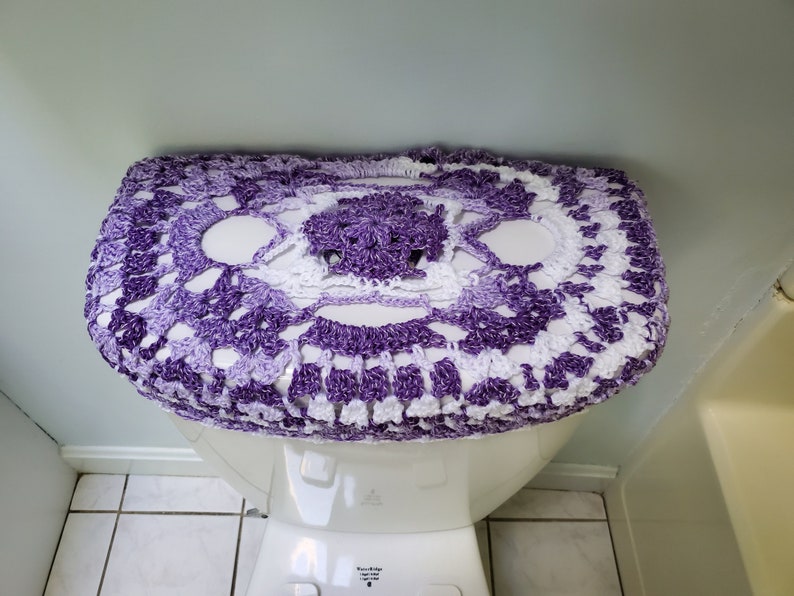 grapes TSC8i or TTL8i bathroom decor Toilet seat cover tank lid cover Crochet toilet seat cover