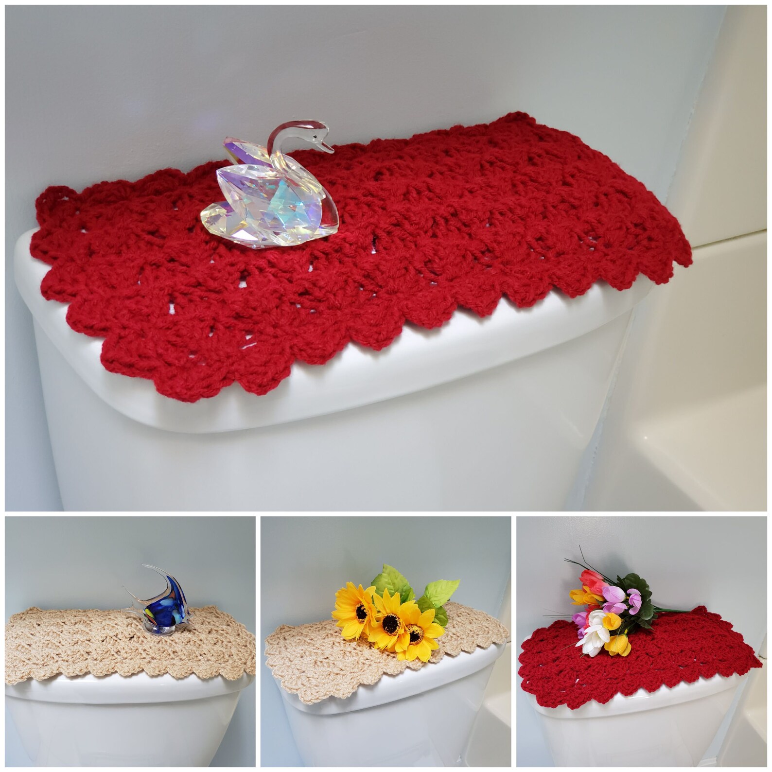 Toilet Tank Topper Crochet Toilet Tank Topper Bathroom Etsy