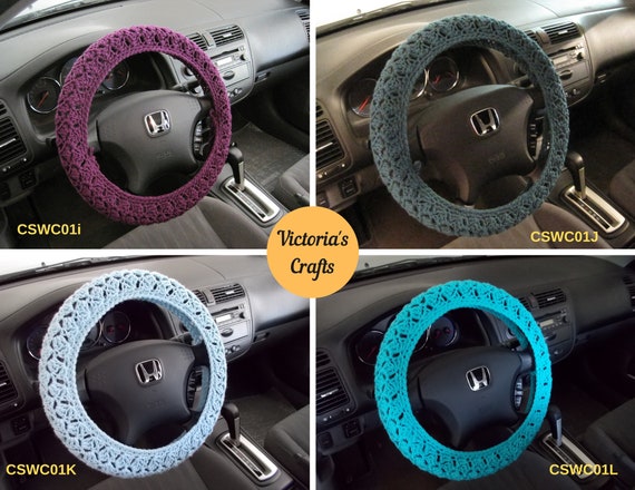 Crochet Steering Wheel Cover, Steering Wheel Cover, Car Accessories, Steering  Wheel Cozy Cream CSWC 01A 