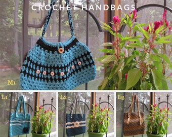 Crochet handbags, handbags, purses, crochet bags - 4 styles - You Choose