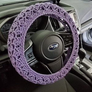 Crochet Steering Wheel Cover, Wheel Cozy - Lavender (CSWC 01Hb)