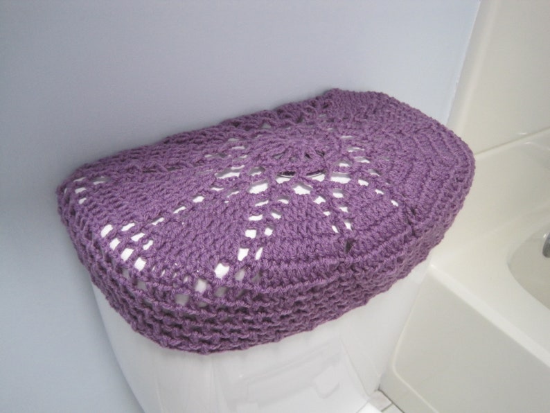 TTL27A or TSC27A Crochet Toilet tank lid Cover medium purple toilet seat cover bathroom decor