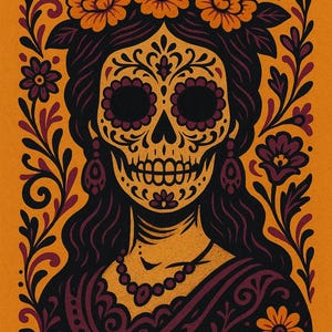 Día de los Muertos Set, Dia De Los Muertos Wall Art, Printable Gallery Wall Set of 4, Instant Digital Download image 2
