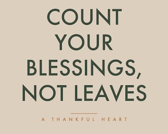 Blessings Print Modern Fall Decor | Minimalist Autumn Art Gratitude Wall Art | Sage Green Printable Cozy Quote