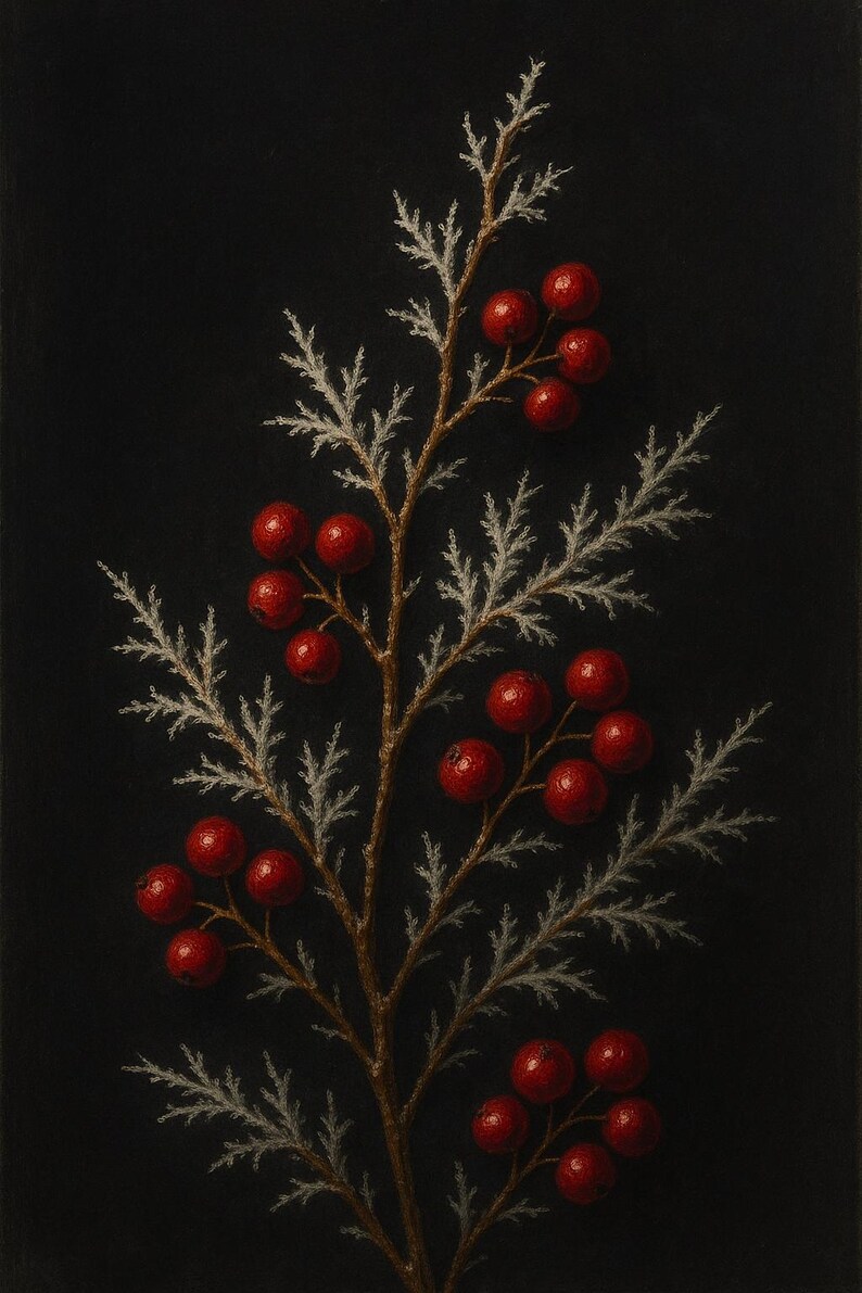 Gothmas Gallery Wall Art Set, Gothic Christmas Prints, Botanical, Nutcracker (Digital Download) image 4