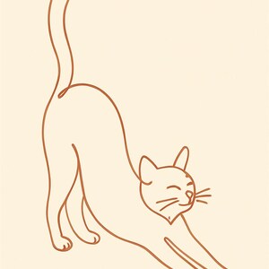 Orange Tabby Line Art Set, Orange Tabby Cat Line Art Wall Art, Printable Gallery Wall Set of 3, Instant Digital Download image 3