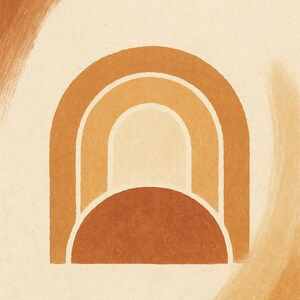 Terracotta Arch Abstract, Terracotta Arch Abstract Wall Art, Printable Gallery Wall Set of 2, Instant Digital Download image 3