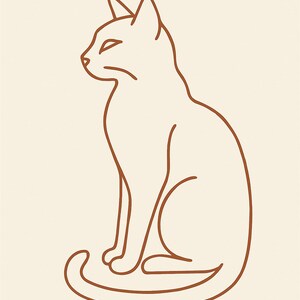 Orange Tabby Line Art Set, Orange Tabby Cat Line Art Wall Art, Printable Gallery Wall Set of 3, Instant Digital Download image 4
