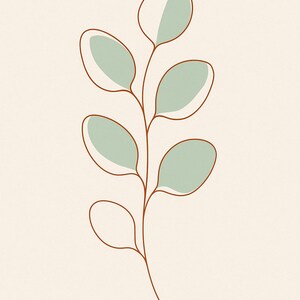 Botanical Line Art Collection, Botanical Line Art Wall Art, Printable Gallery Wall Set of 4, Instant Digital Download image 3