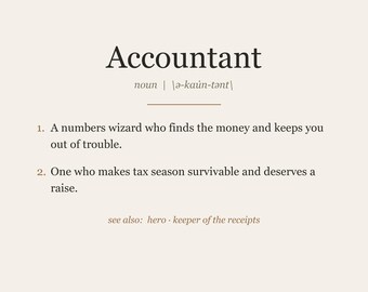 Accountant Definition Print, Funny Accountant Gift Wall Art, Accountant Appreciation Printable, Instant Digital Download