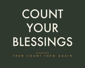 Count Your Blessings Printable Wall Art | Modern Thanksgiving Art | Sage Green Gratitude Sign | Minimalist Fall Print