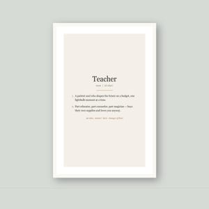 Teacher Definition Print, Funny Teacher Gift Wall Art, Teacher Appreciation Printable, Instant Digital Download image 6