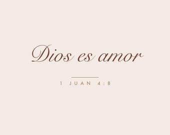 Dios es amor Cuadro Imprimible, Spanish Bible Verse Wall Art, Arte Para Pared, Instant Digital Download