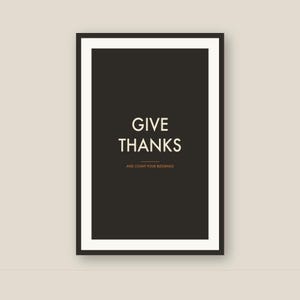 Give Thanks Print, Modern Fall Decor, Minimalist Wall Art, Gratitude Printable Thanksgiving Decor Digital Download image 5