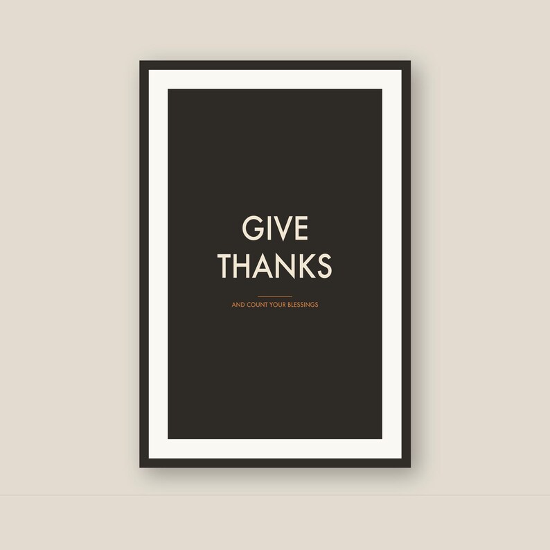 Give Thanks Print, Modern Fall Decor, Minimalist Wall Art, Gratitude Printable Thanksgiving Decor Digital Download image 5