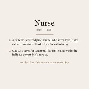 Nurse Definition Print, Funny Nurse Gift Wall Art, Nurse Appreciation Printable, Instant Digital Download image 1