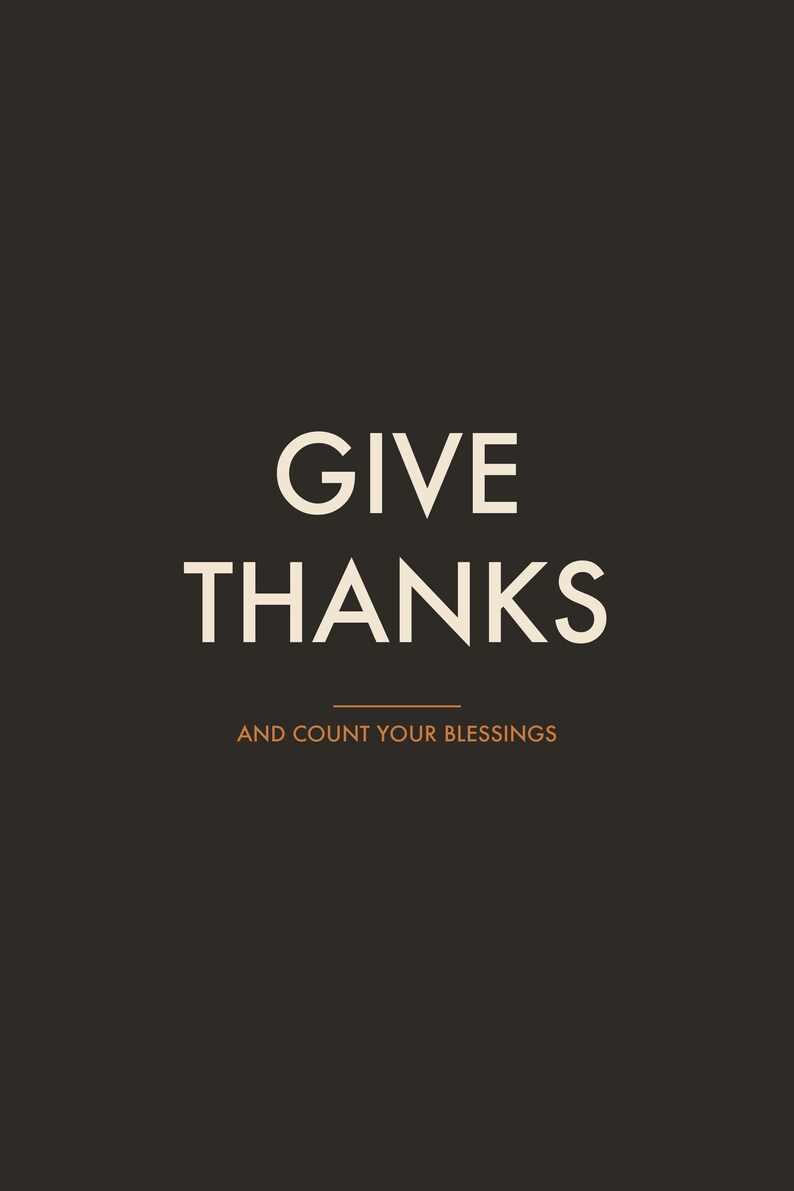 Give Thanks Print, Modern Fall Decor, Minimalist Wall Art, Gratitude Printable Thanksgiving Decor Digital Download image 1