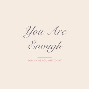 „Du bist genug“-Druck, Affirmationsbild für die Wand, Blush-Schriftzug zum Ausdrucken, Deko zur Selbstliebe, Badezimmerzitat als digitaler Download Bild 1