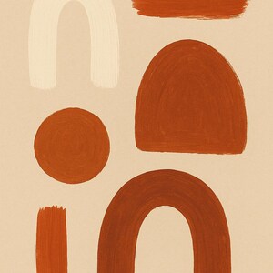 Terracotta Arch Abstract, Terracotta Arch Abstract Wall Art, Printable Gallery Wall Set of 2, Instant Digital Download image 4