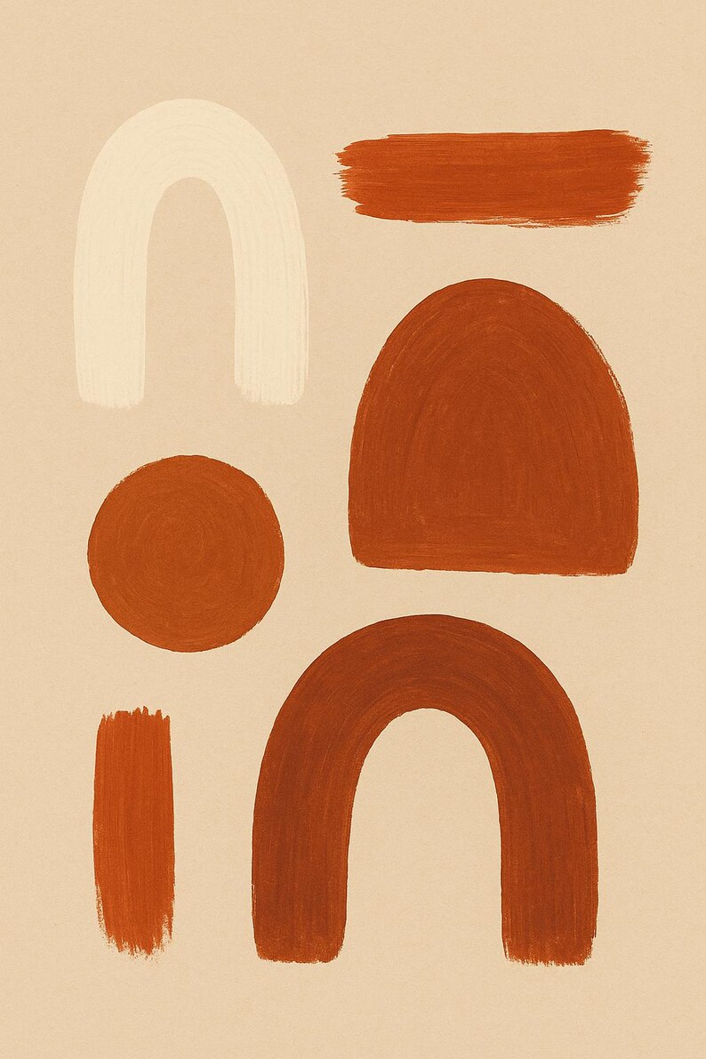 Terracotta Arch Abstract, Terracotta Arch Abstract Wall Art, Printable Gallery Wall Set of 2, Instant Digital Download image 4