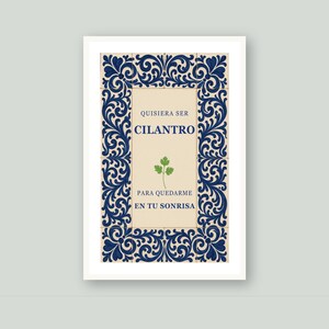 Quisiera Ser Cilantro Print, Spanish Talavera Tile Wall Art, Mexican Kitchen Decor, Frase en Español Imprimible, Instant Digital Download image 5