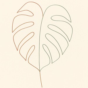 Botanical Line Art Collection, Botanical Line Art Wall Art, Printable Gallery Wall Set of 4, Instant Digital Download image 5