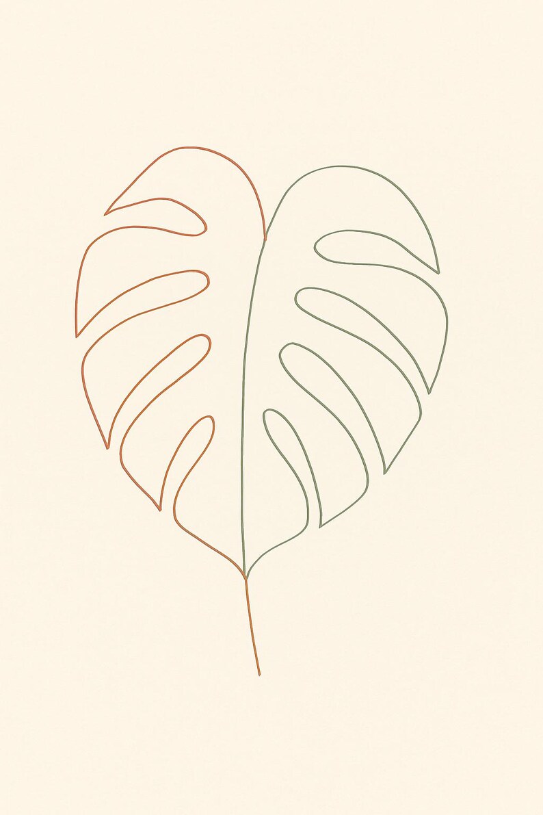 Botanical Line Art Collection, Botanical Line Art Wall Art, Printable Gallery Wall Set of 4, Instant Digital Download image 5