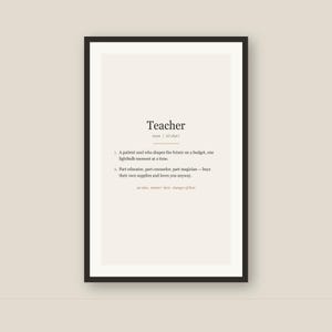 Teacher Definition Print, Funny Teacher Gift Wall Art, Teacher Appreciation Printable, Instant Digital Download image 5