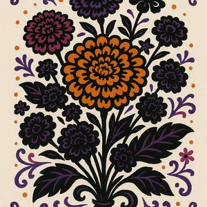 Día de los Muertos Set, Dia De Los Muertos Wall Art, Printable Gallery Wall Set of 4, Instant Digital Download image 4