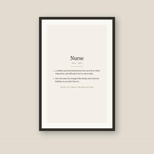 Nurse Definition Print, Funny Nurse Gift Wall Art, Nurse Appreciation Printable, Instant Digital Download image 5