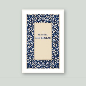 Mi Cocina Mis Reglas Print, Spanish Talavera Tile Wall Art, Mexican Kitchen Decor, Frase en Español, Instant Digital Download image 5