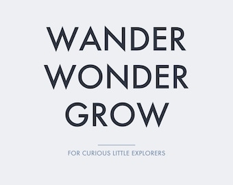 Wander Wonder Grow Printable Wall Art | Blue Nursery Decor | Boy Room Wall Art | Explorer Nursery Digital Download