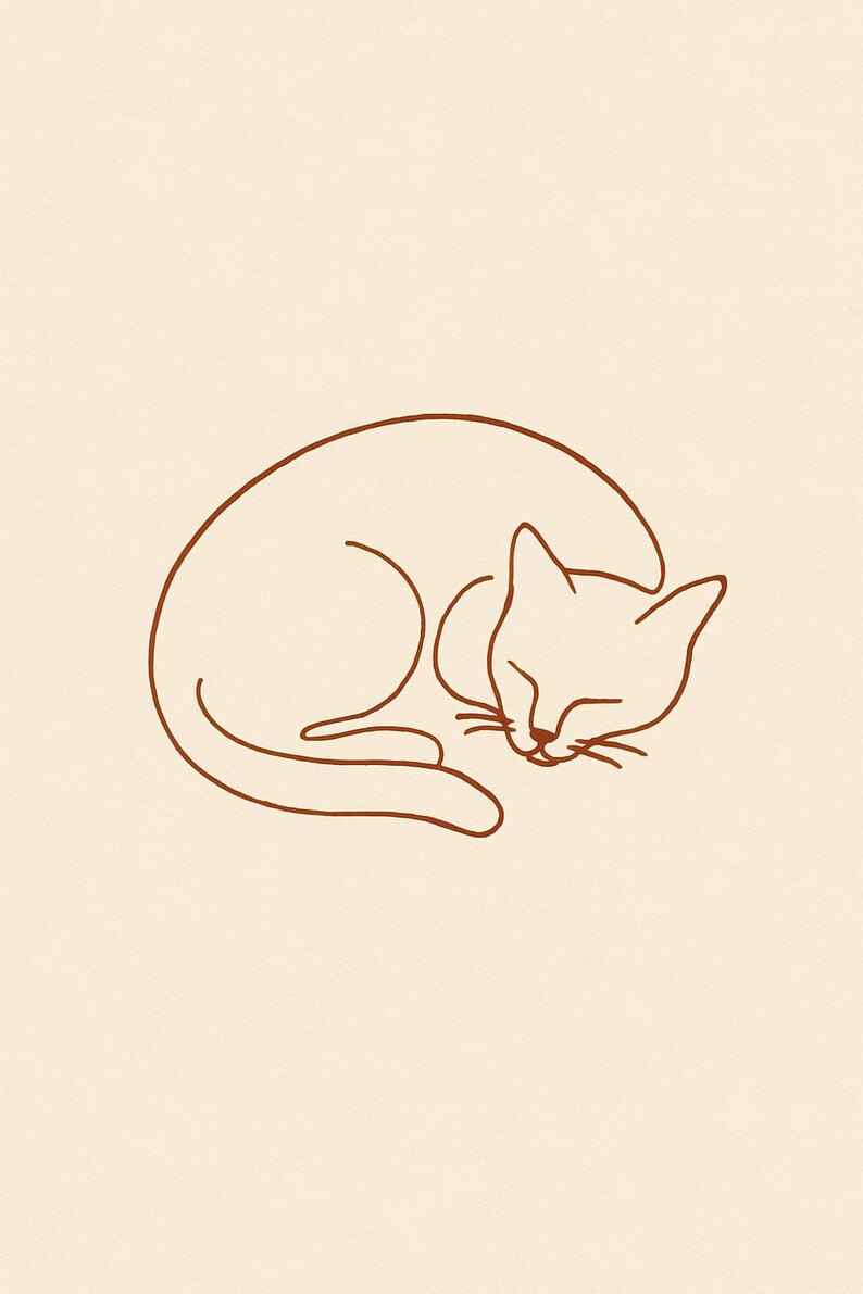 Orange Tabby Line Art Set, Orange Tabby Cat Line Art Wall Art, Printable Gallery Wall Set of 3, Instant Digital Download image 5