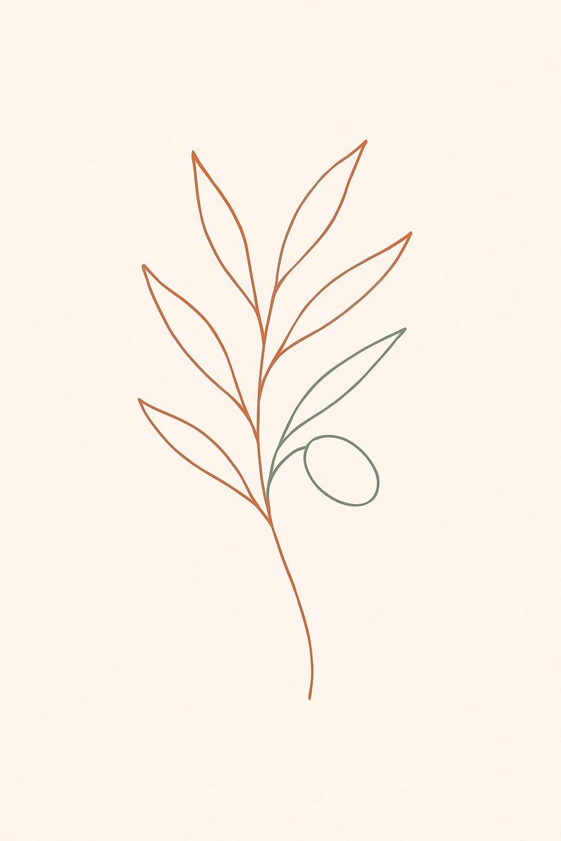 Botanical Line Art Collection, Botanical Line Art Wall Art, Printable Gallery Wall Set of 4, Instant Digital Download image 6