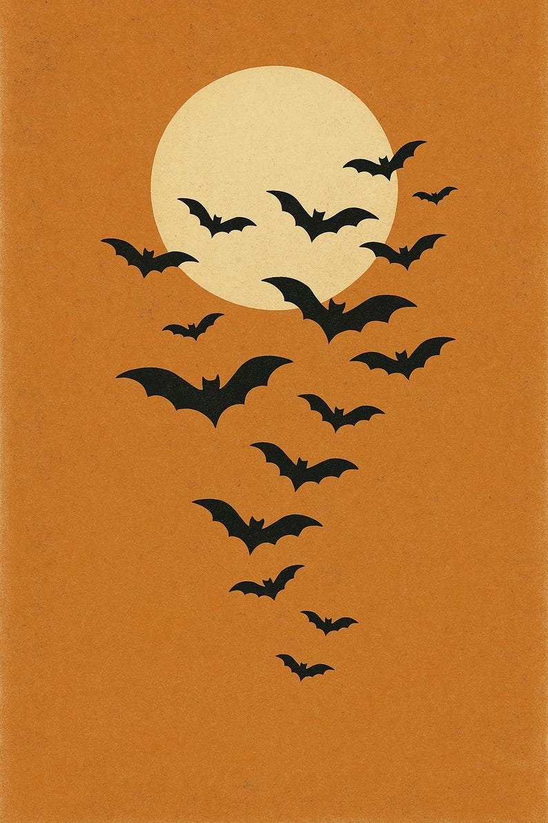 Vintage Halloween Set, Vintage Halloween Wall Art, Printable Gallery Wall Set of 4, Instant Digital Download image 4