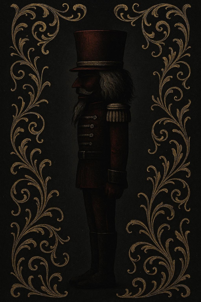 Gothmas Gallery Wall Art Set, Gothic Christmas Prints, Botanical, Nutcracker (Digital Download) image 6