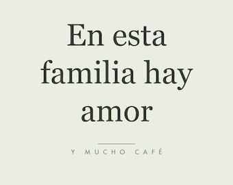 En esta familia hay amor Cuadro Imprimible, Spanish Quote Wall Art, Arte Para Pared, Instant Digital Download
