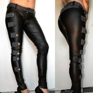 Faux Leather Legging Pantsheavy Metal Fashionleopard | Etsy
