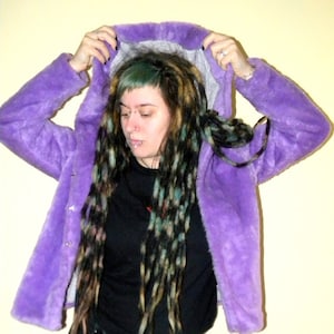 SALE!!!Fake fur winter jacket,warm coat,warm lavender jacket,fluffy coat