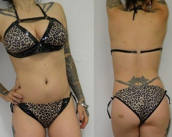 Leopard PVC bikinis,leopard swimwear