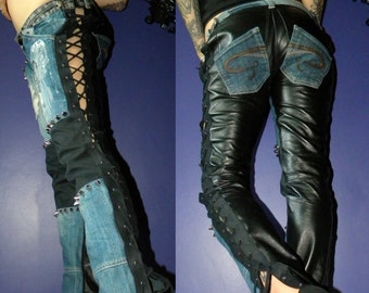 Rocker Leather Pants - Etsy