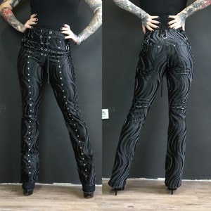 Faux leather biker pants
