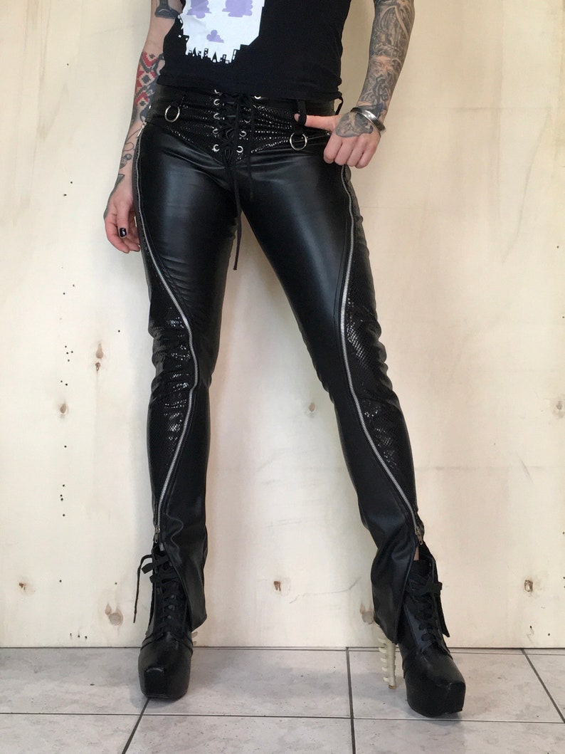 Vegan Leather Heavy Metal Pants Biker Pants Punk Rock - Etsy