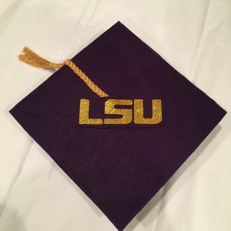 University or School Block Letters Dog Graduation Cap Hat ANY College CUSTOM