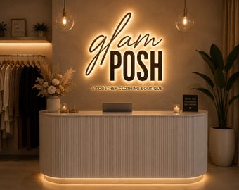 Custom Business Logo Neon Sign, LED Business Light, Salon, Coffee Shop, Office Decor