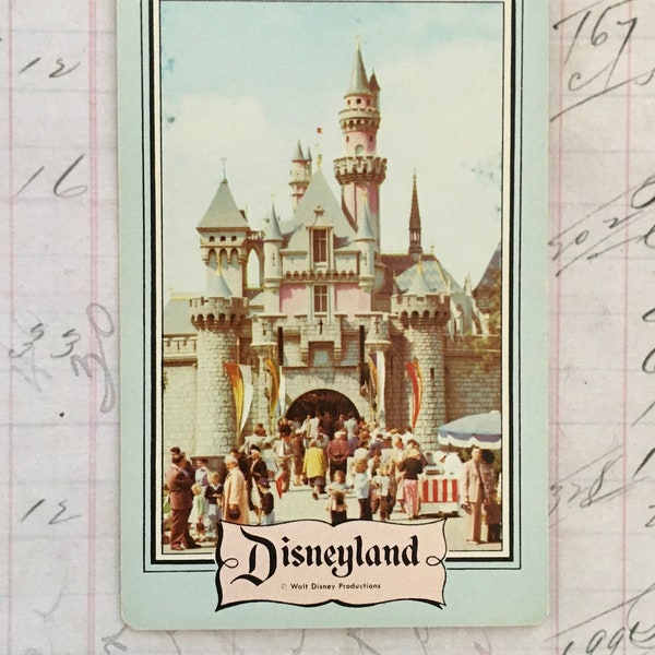 Disneyland Card / Vintage Disneyland Castle playing Card --Collectible --Great for Mixed Media, Junk Journals, Collage, etc.