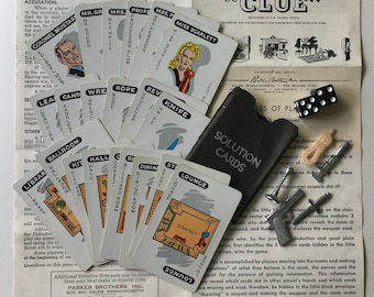 all 6 Classic Pieces Pawns Charms Weapons Parts Clue Replacement Tokens set