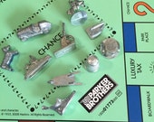 Monopoly Game pieces 10 Vintage Monopoly Game tokens for Crafts, Altered Art, Mixed Media, Shadow Boxes, etc.